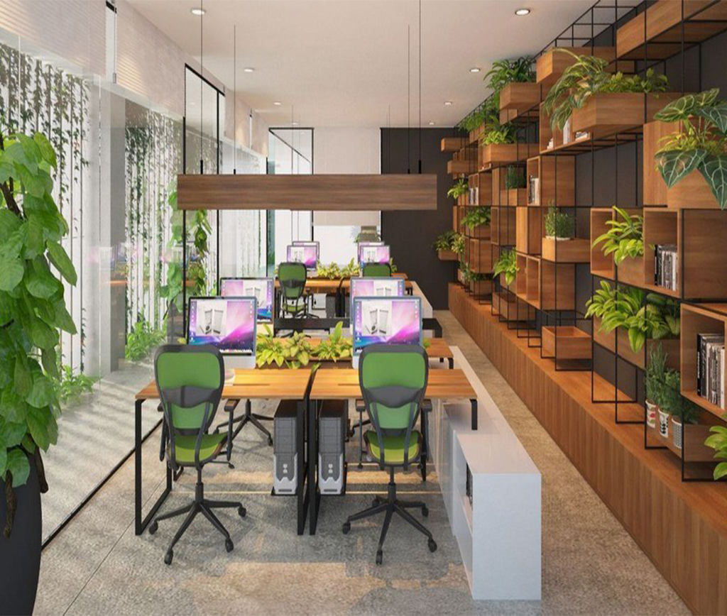 Thiết kế nội thất văn phòng không gian xanh