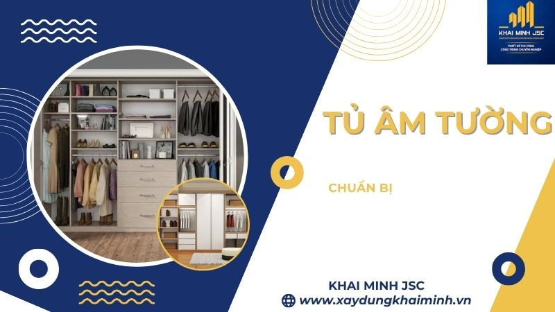 chuẩn bị khi xây tủ âm tường