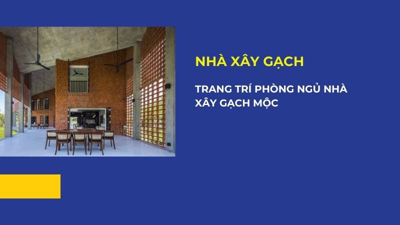 Trang trí tường gạch không tô phòng ngủ