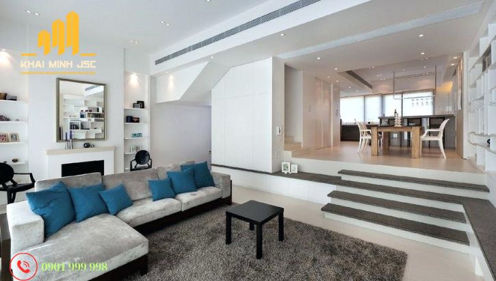  Tạo bậc sàn khi cần phân tách chức năng và tăng chiều sâu