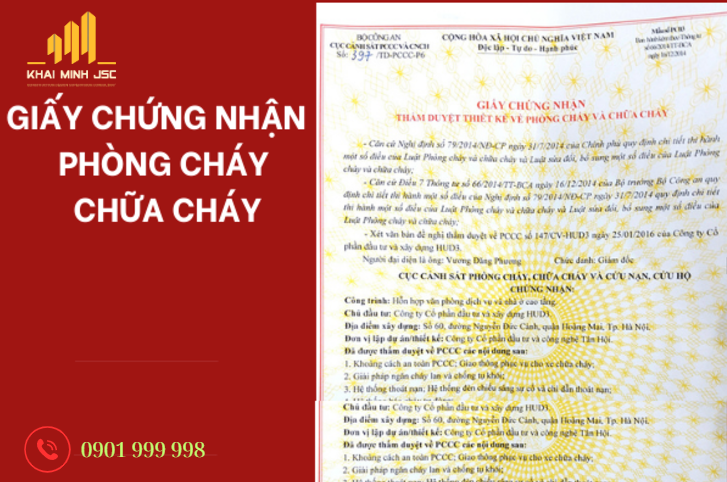  Giấy chứng thẩm duyệt thiết kế về phòng cháy chữa cháy