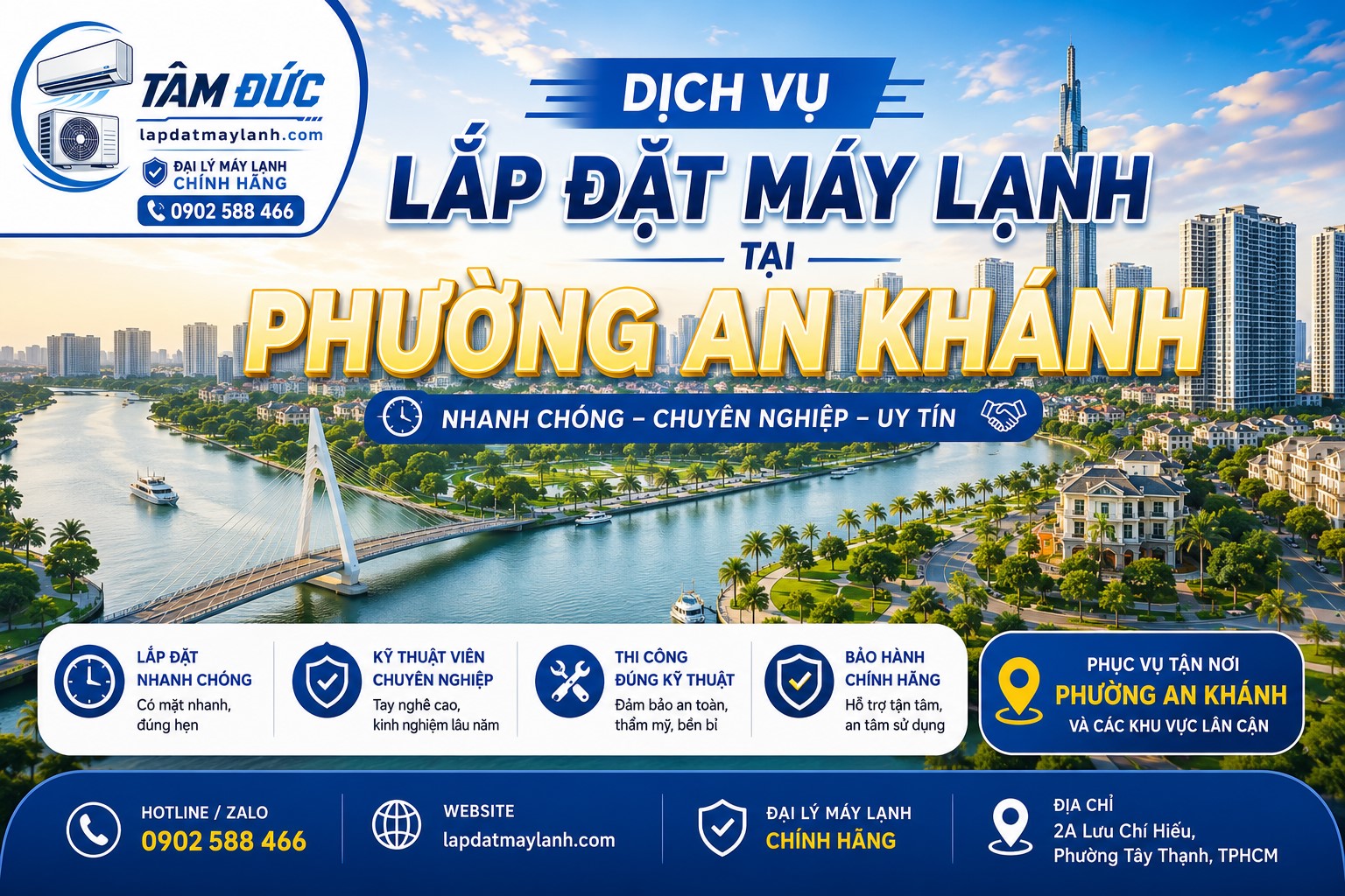 Lắp đặt máy lạnh phường An Khánh uy tín