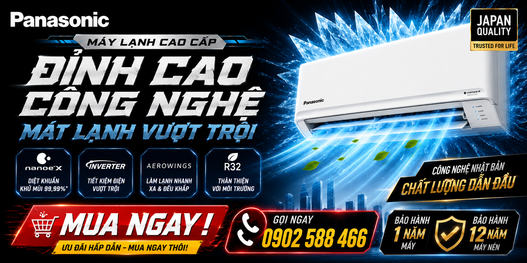 Máy lạnh treo tường cao cấp Panasonic - Trải nghiệm công nghệ tinh hoa Panasonic