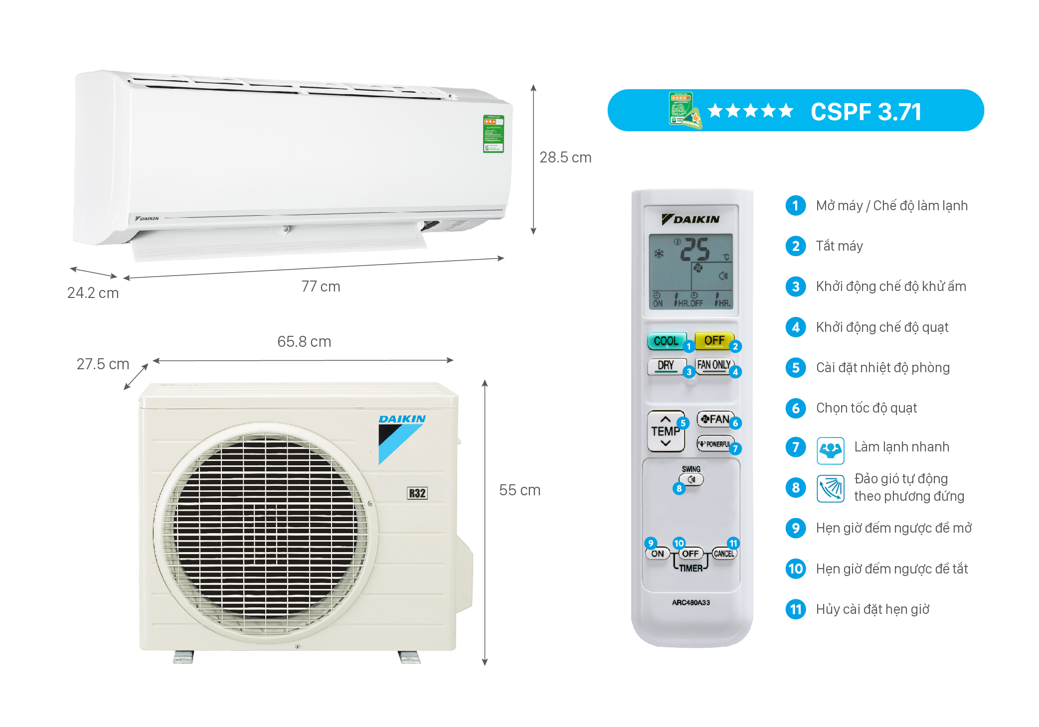 Máy lạnh treo tường Non Inverter Daikin FTF35XAV1V - 1.5HP