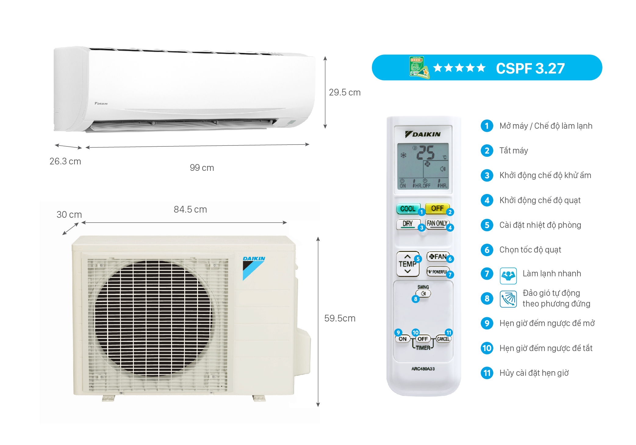 Máy lạnh treo tường Non Inverter Daikin FTF50XV1V - 2.0HP