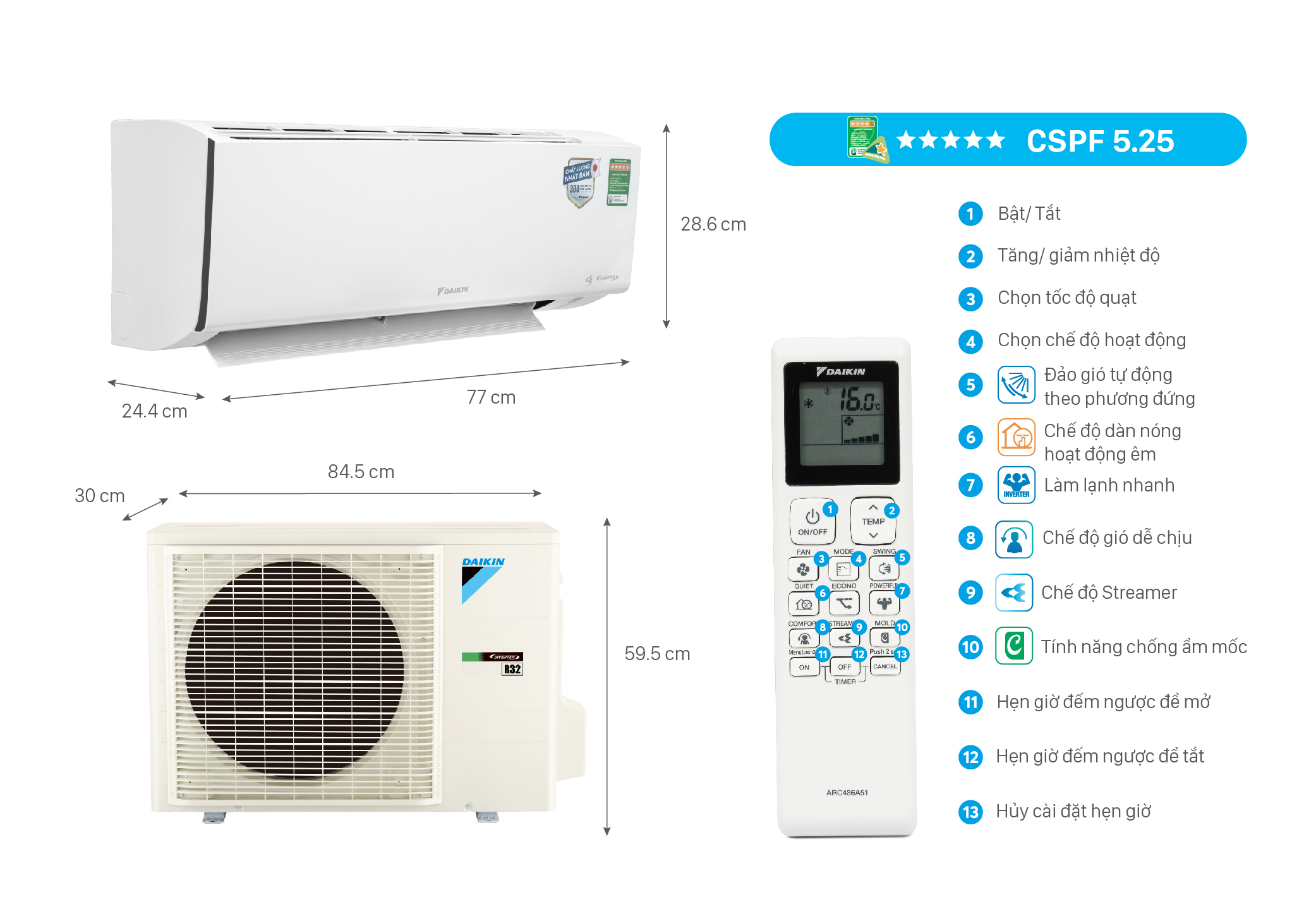 Máy lạnh Daikin FTKF60XVMV - 2.5HP - Inverter (New 2023)