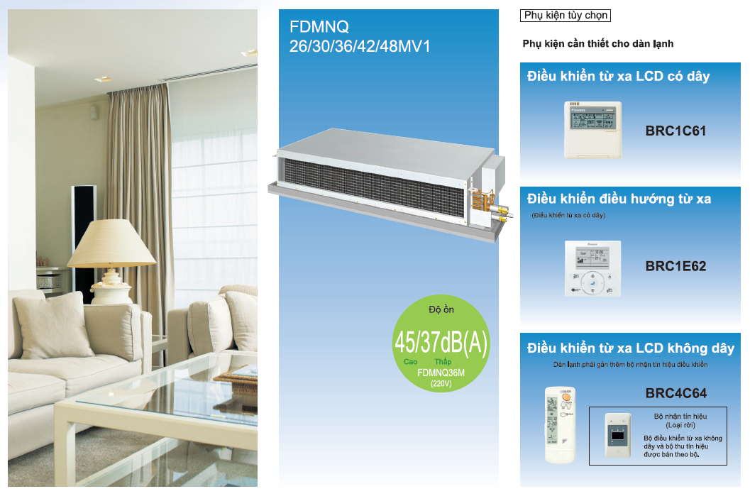 Máy lạnh Giấu Trần Nối Ống Gió Daikin FDMNQ36MV1/RNQ36MY1 (4.0HP)
