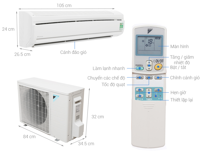 Máy lạnh Daikin FTC60NV1V/RC60NV1V (2.5HP)