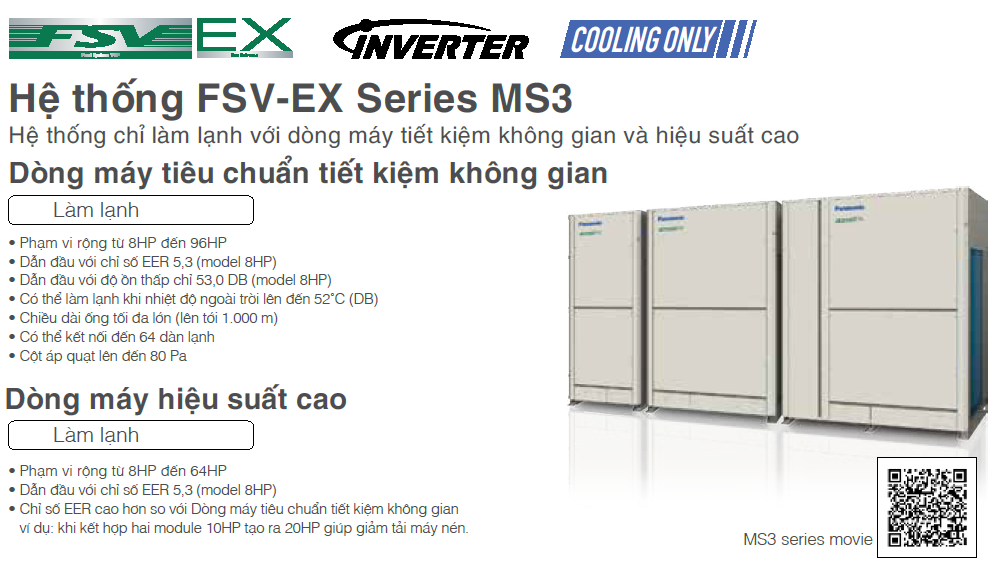Dàn nóng điều hòa trung tâm Panasonic VRF FSV-EX U-82MS3H7SP (82 HP)
