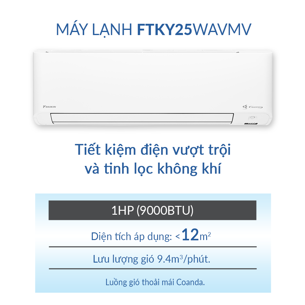 Máy lạnh Daikin Inverter FTKY25WAVMV - 1.0HP