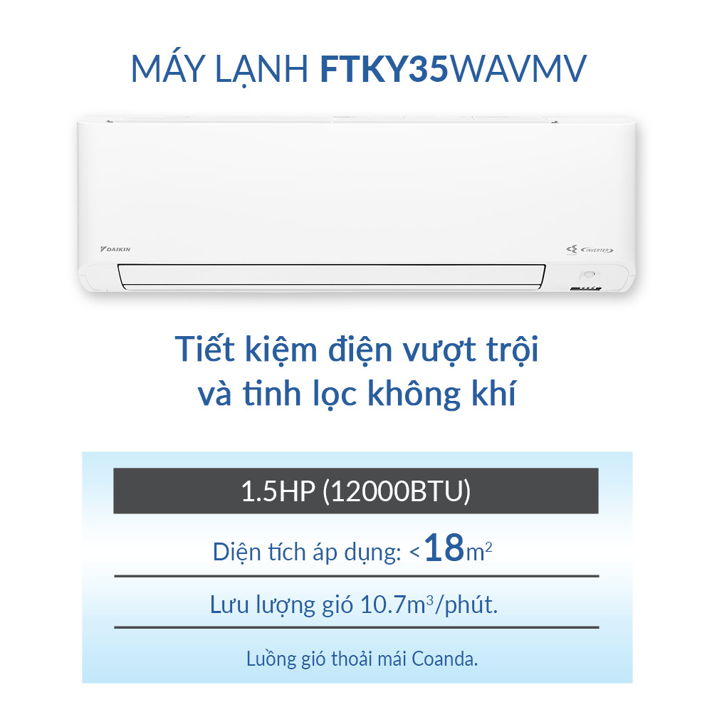 Máy lạnh Daikin Inverter FTKY35WAVMV - 1.5HP