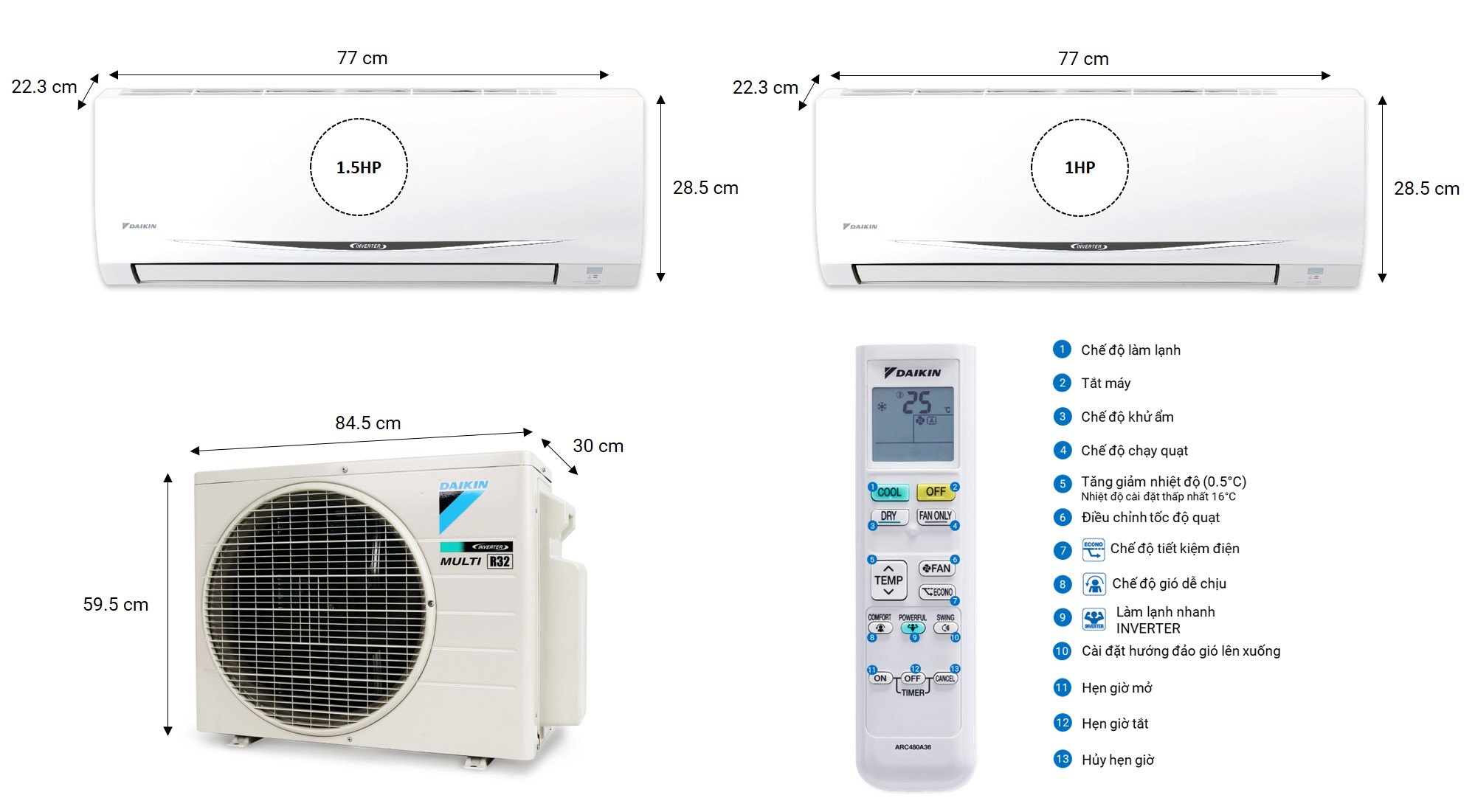 Combo máy lạnh MULTI-S Daikin 3.0 HP - Combo 2 - HOT DEAL