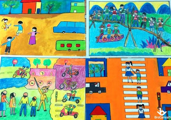 Vẽ Tranh An Toàn Giao Thông 1 Tranh vẽ về đề tài an toàn giao thông ở mọi nẽo đường