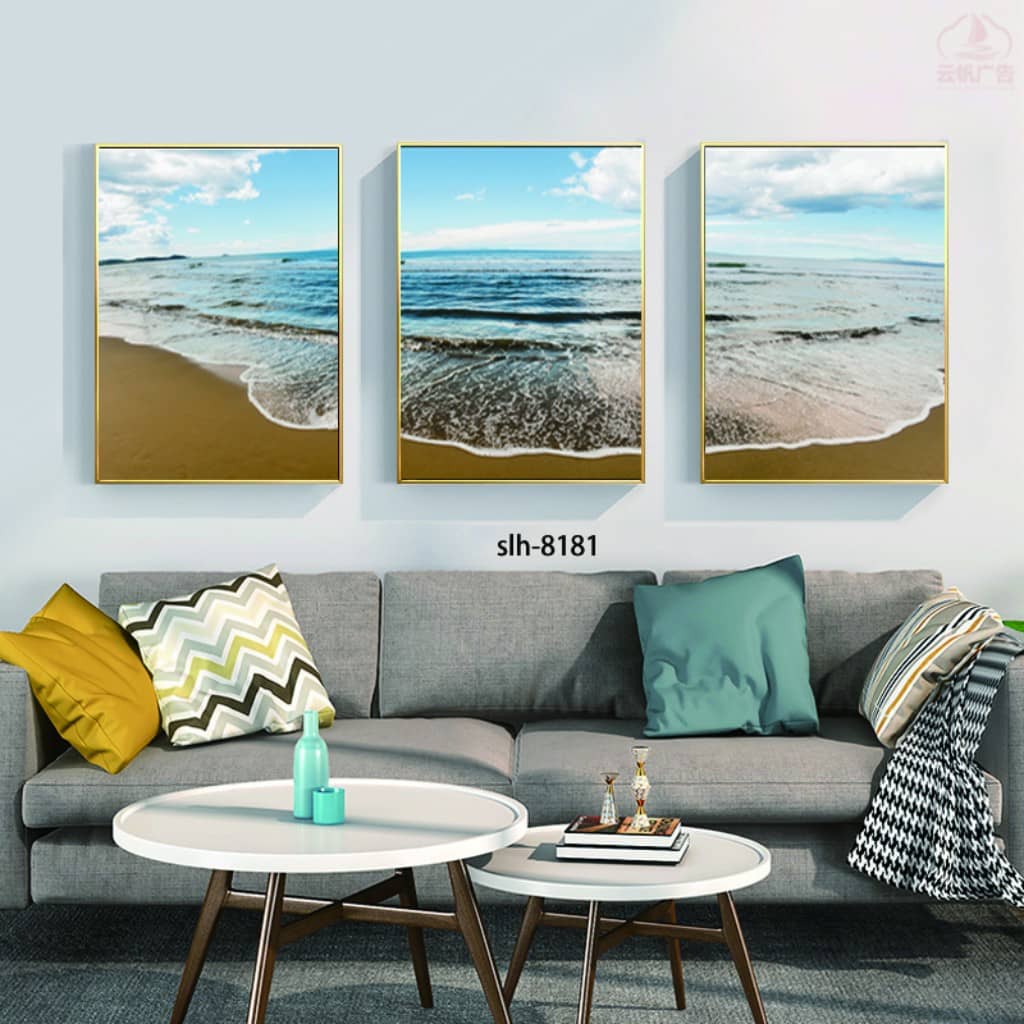 Tranh Canvas Cà Mau Bật Mí Điểm Bán Trang Uy Tín Bộ tranh phong cảnh biển sóng sô bờ cát