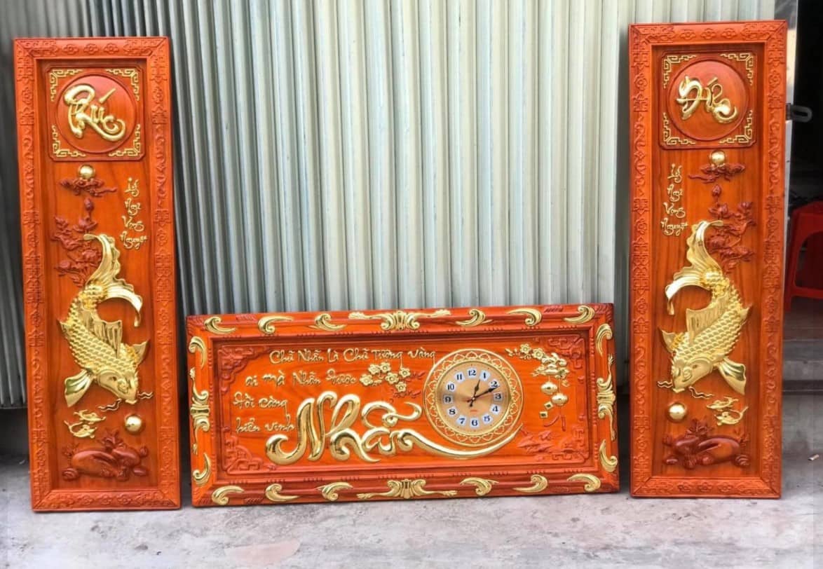 Tranh khắc gỗ là dòng tranh mang nét truyền thống của người Á Đông 15 Tranh "Chữ Nhẫn là chữ tượng vàng ai mà nhẫn được đời càng hiển vinh"