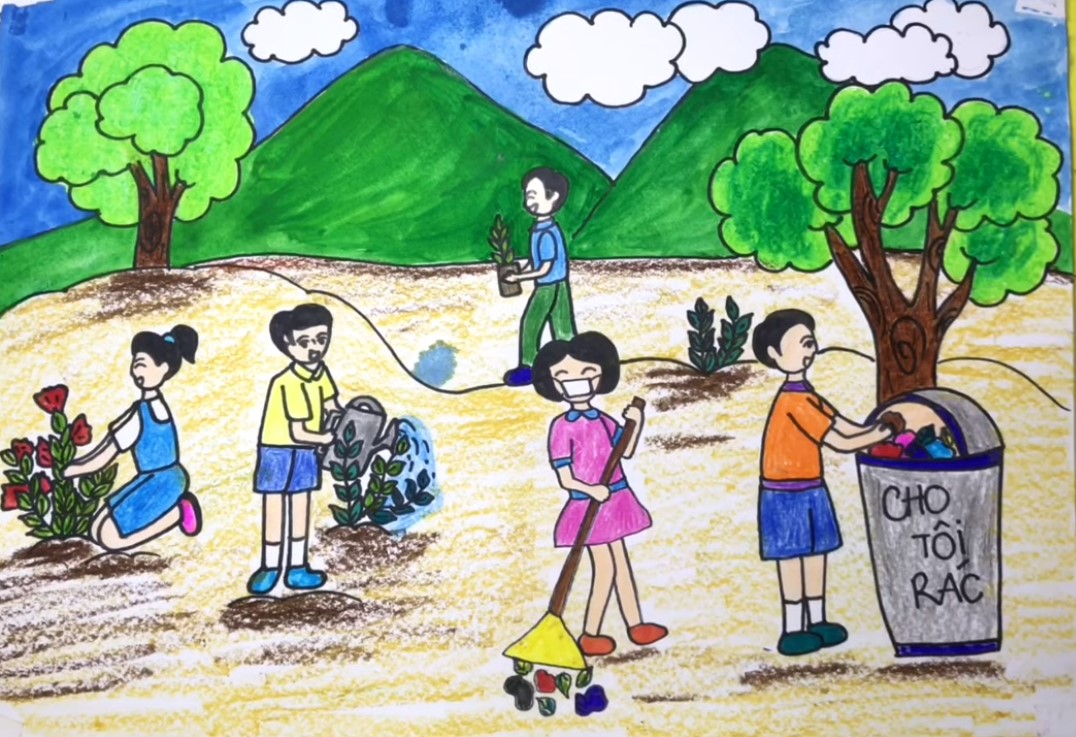 Tranh Bảo Vệ Môi Trường Hành Tinh Xanh