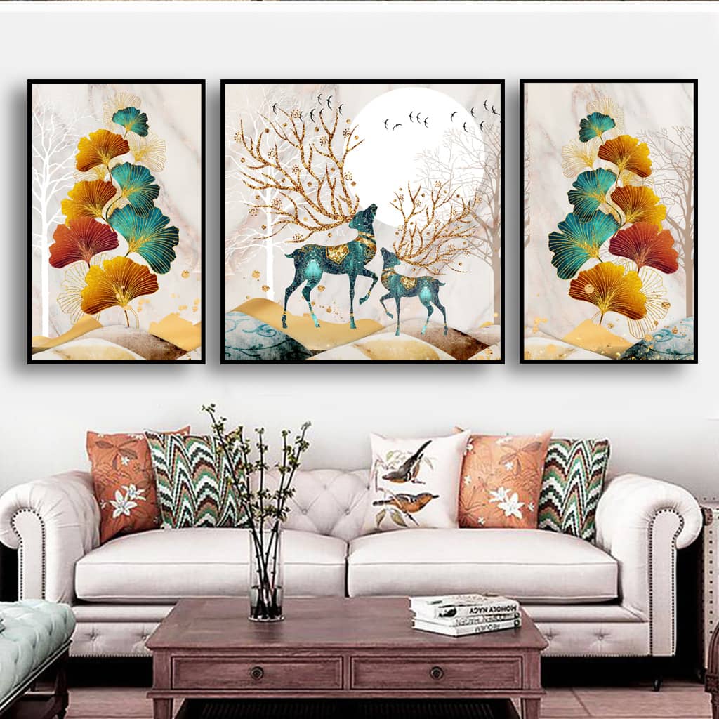 Trang hoàng không gian long lanh hơn cùng tranh canvas TPHCM 18 Phòng khách là vị thích hợp nhất để treo tranh