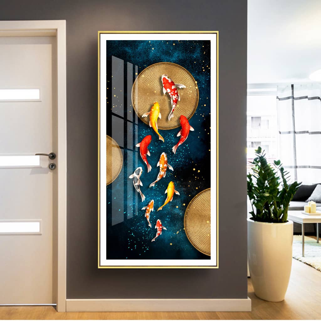 Tranh Canvas là gì? Giải đáp tất tần tật về dòng tranh này 12 Tranh canvas Cửu Ngư Quần Hội