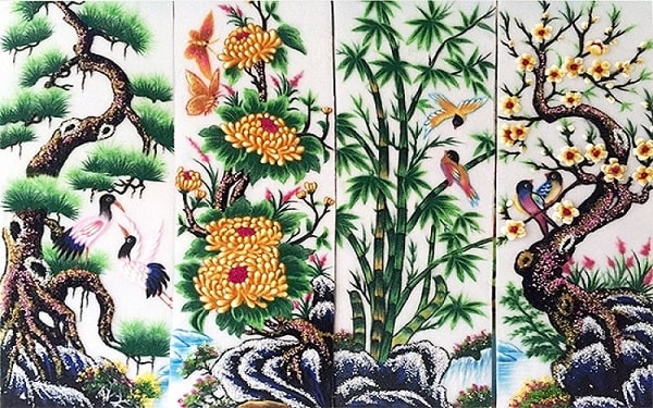 Tranh Tùng, Cúc, Trúc, Mai - Sang Trọng- Ý Nghĩa 2021 Tranh Tùng Cúc Trúc Mai