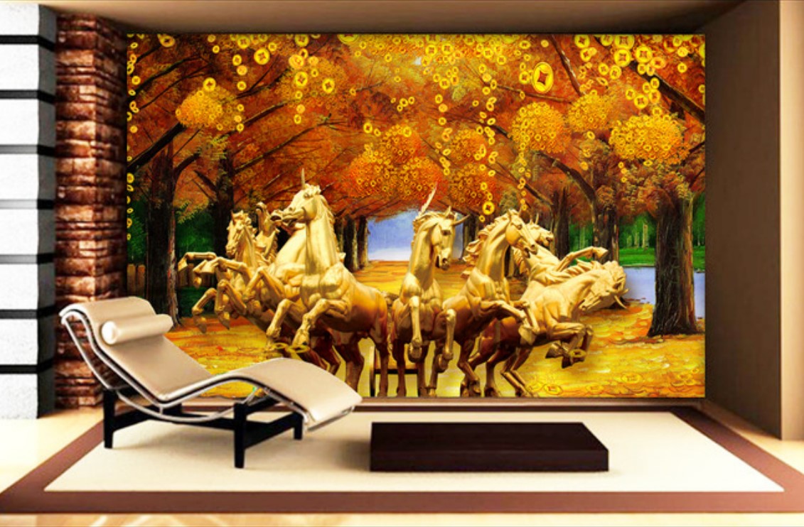 Hé lộ 7 bí quyết đảm bảo treo tranh tường đẹp khó cưỡng 2 Tranh tường mã đáo thành công 3d hợp phong thuỷ