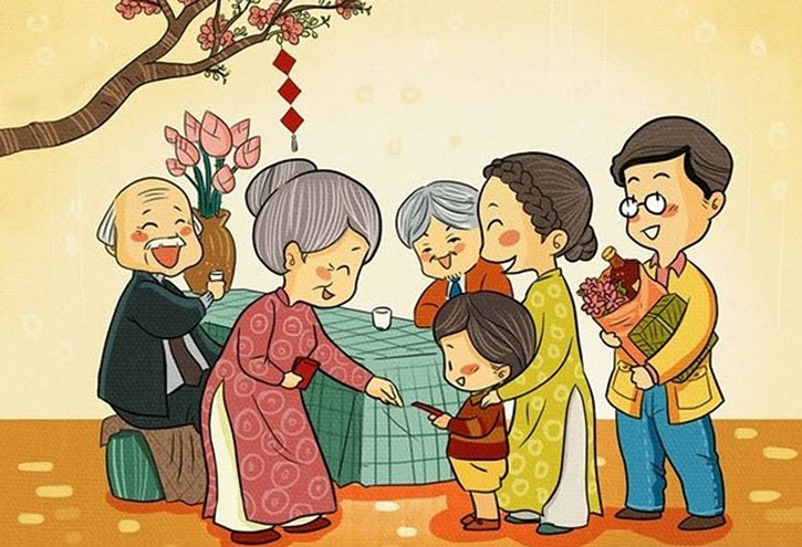 Vẽ tranh chủ đề về gia đình nổi bật nhất hiện nay 3 Tranh Gia Đình Ngày Tết