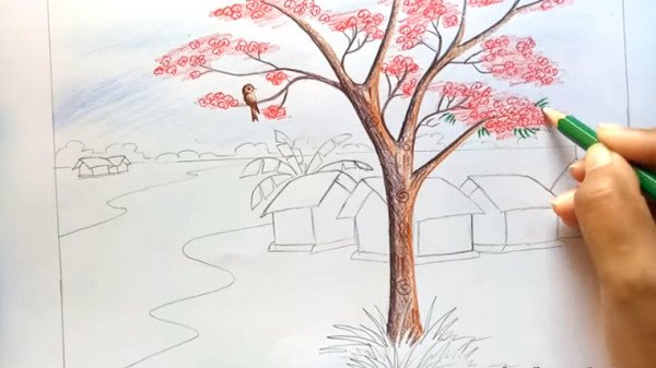 Cách vẽ tranh đề tài phong cảnh tuyệt đẹp