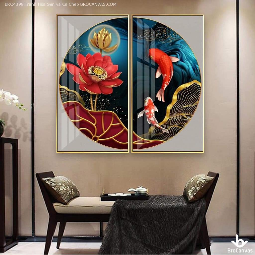 Khung Tranh Treo Tường Phòng Khách Hiện Đại 3 Khung tranh bộ 2 tấm thông dụng