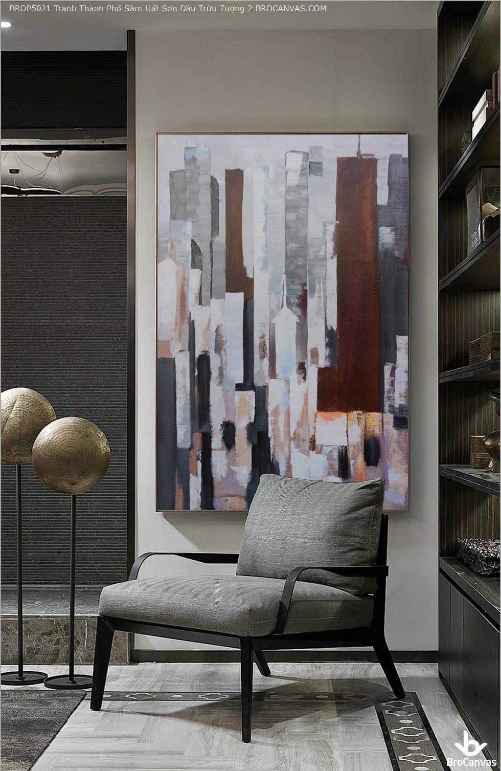 Những cách decor phòng khách tinh tế và độc đáo chỉ với tranh canvas 2 tranh canvas trừu tượng tại Đà Nẵng