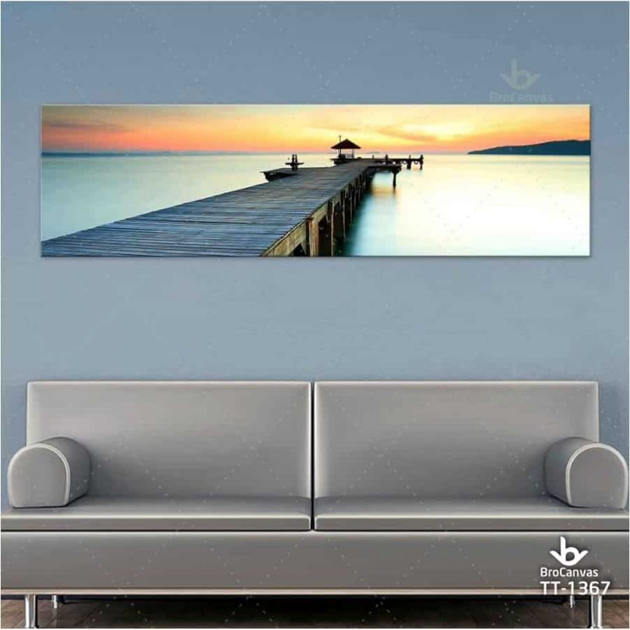 Dịch vụ In Tranh Canvas tại Brocanvas 6 Tranh trang trí: "Bình minh trên biển" TT-1367