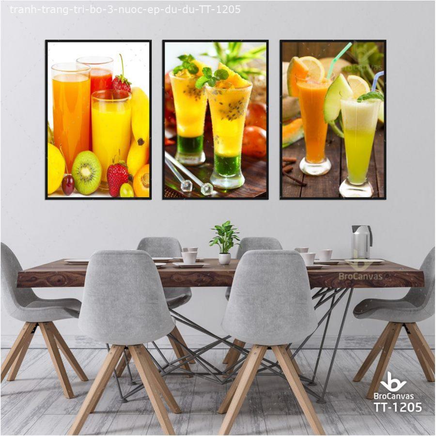 Bật mí địa chỉ cung cấp tranh treo tường TPHCM uy tín, chất lượng 8 Tranh Trang Trí Bộ 3 Nước Ép Trái Cây | Brocanvas.com