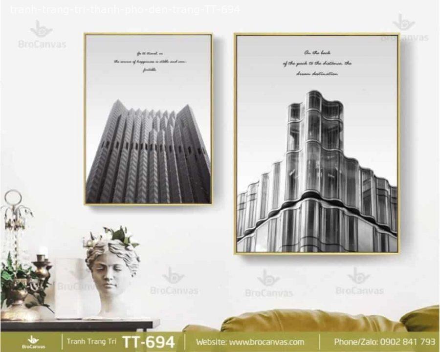 Tranh đen trắng hiện đại cho không gian thêm quyến rũ, sang trọng 4 Tranh Trang Trí Thành Phố Đen Trắng TT 694 | Brocanvas.com