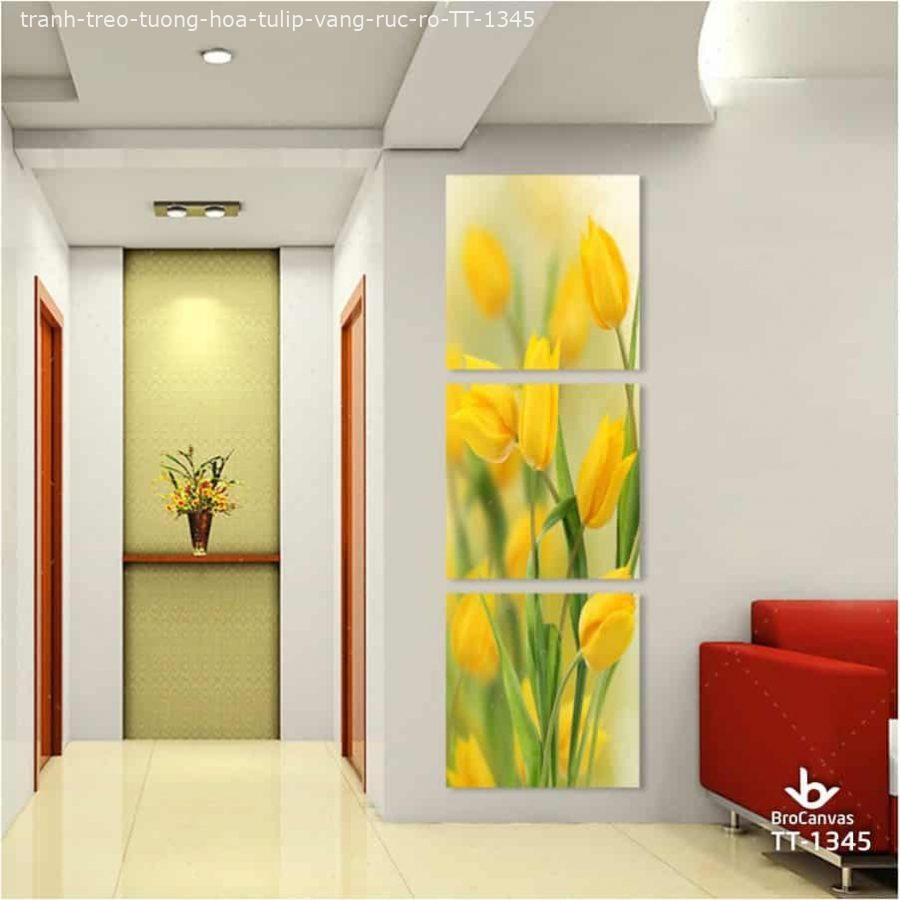 5 phút biến hoá nhà cũ thành nhà mới với tranh vải treo tường 11 Tranh vải treo tường hình “Hoa tulip vàng"