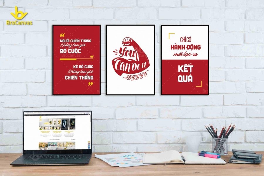 Mua tranh văn phòng Hà Nội ở đâu chất lượng, giá hợp lý? 2 Tranh Treo Tường Chỉ Có Hành Động Mới Có Kết Quả BVP 006
