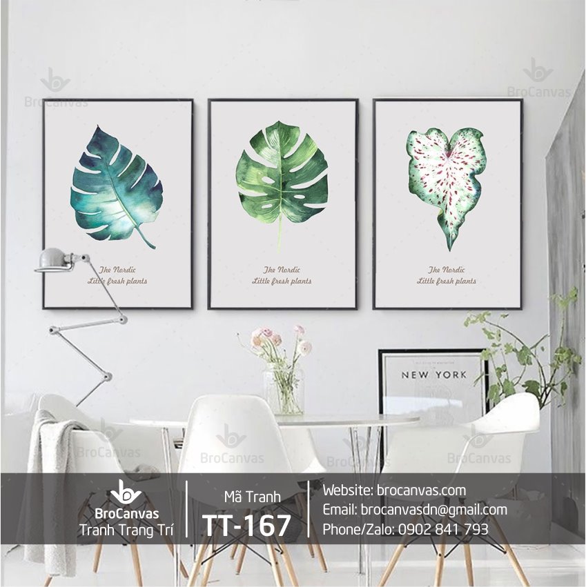 Top 3 tranh canvas tại Cần Thơ uy tín nhất 6 Bộ tranh trang trí lá cây nhiệt đới