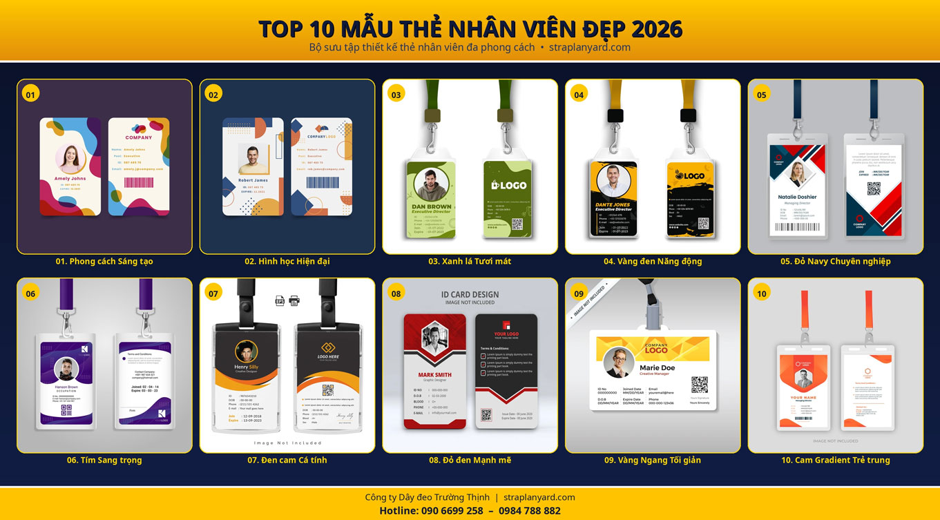 Top 10 Mẫu Thiết Kế Thẻ Nhân Viên Đẹp 2026 – Xu Hướng Mới Nhất