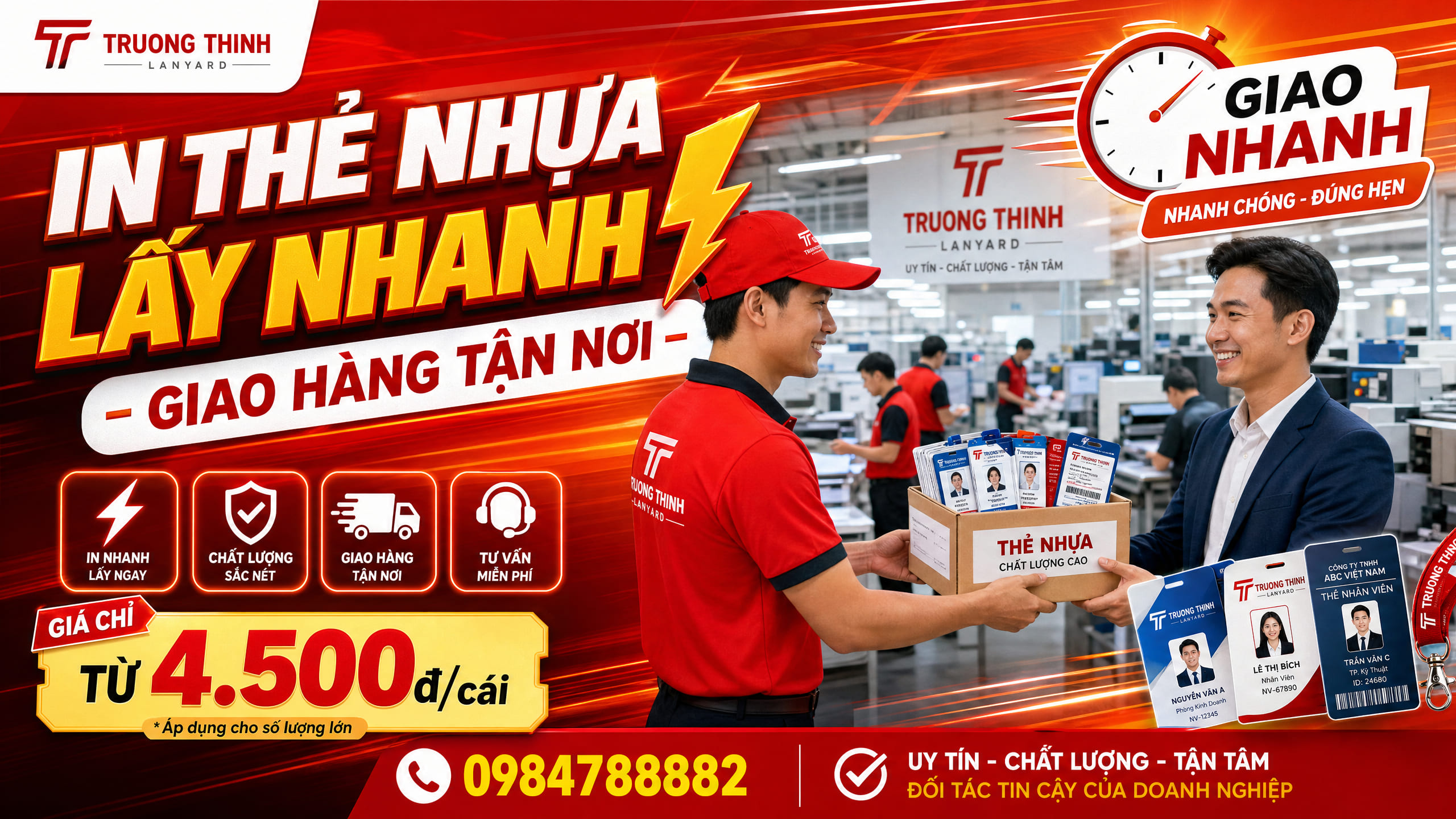 Dịch vụ in thẻ nhựa lấy nhanh giao hàng tận nơi tại Trường Thịnh Lanyard