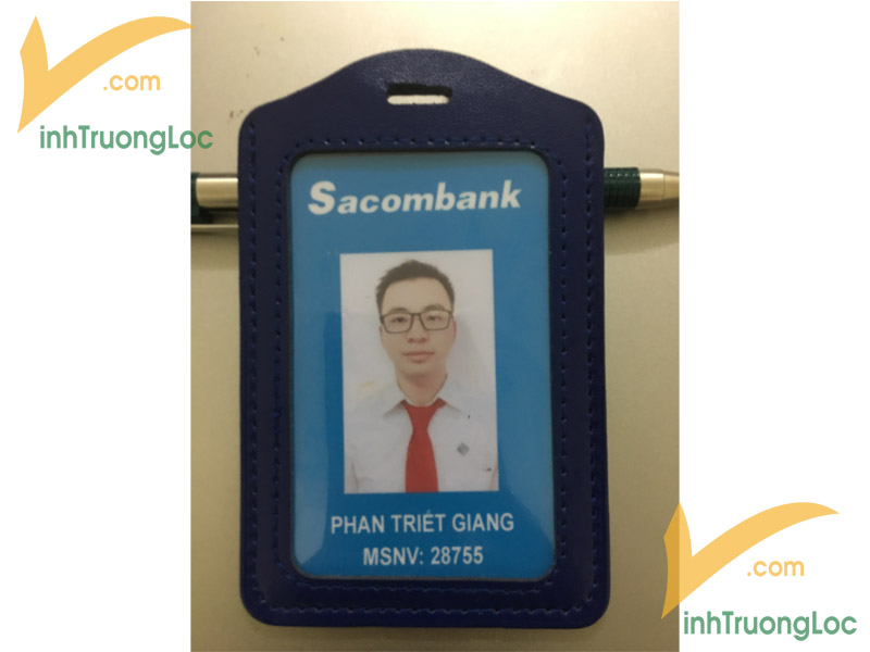 Mẫu bao da Simily đựng thẻ nhân viên ngân hàng Sacombank
