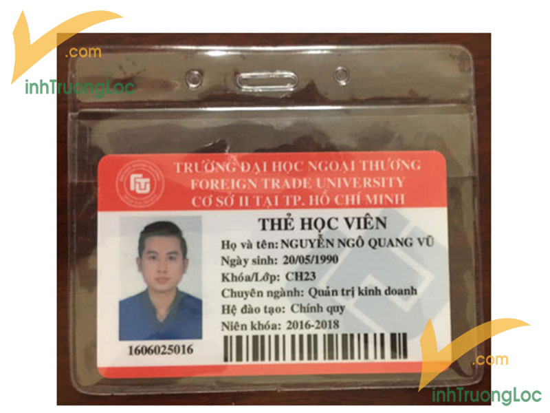 Bao nhựa đựng thẻ sinh viên khổ ngang