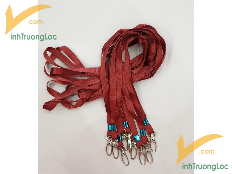 Dây đeo thẻ giá rẻ đỏ đô 10mm mẫu 4