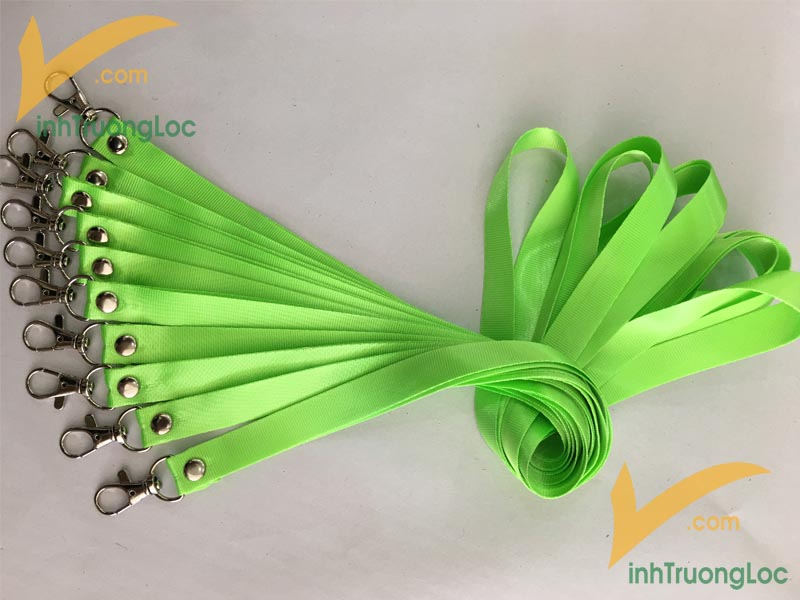Mẫu dây đeo xanh lá dạ quang không in móc giọt nước 15mm