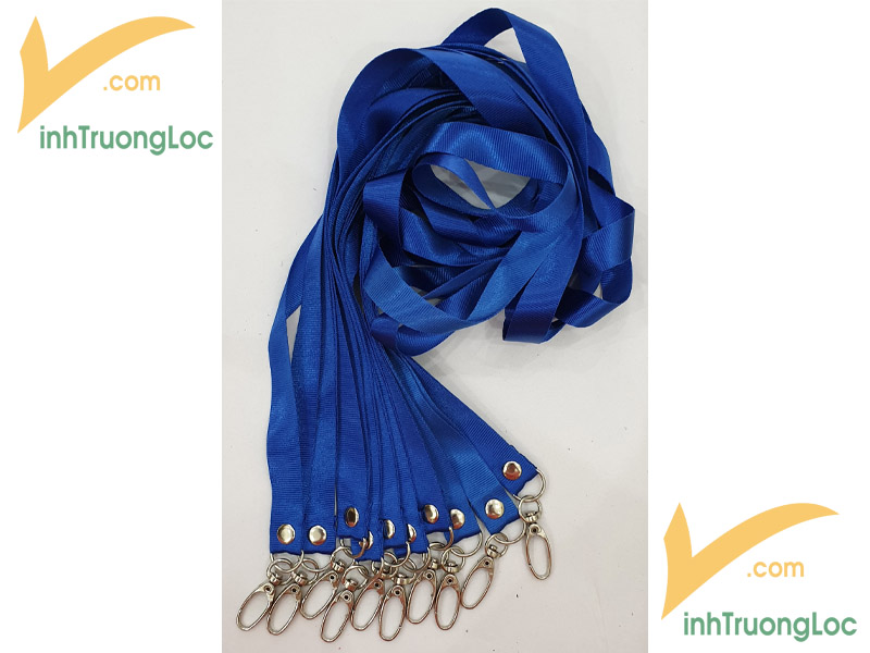 Mẫu dây đeo thẻ trơn không in xanh dương giá rẻ