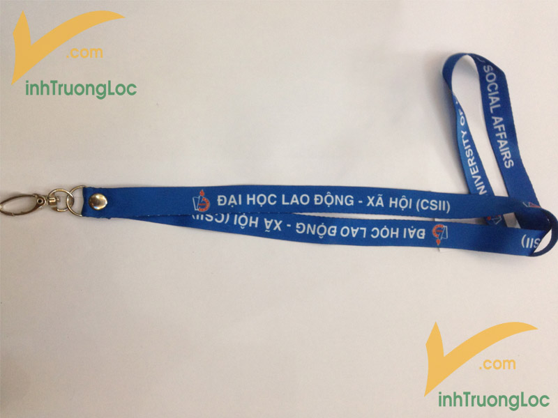 Mẫu dây đeo thẻ Satin cao cấp Đại học Lao động - Xã hội (CSII)