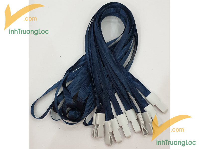 Mẫu dây đeo lụa xanh dương đậm 10mm móc nhựa