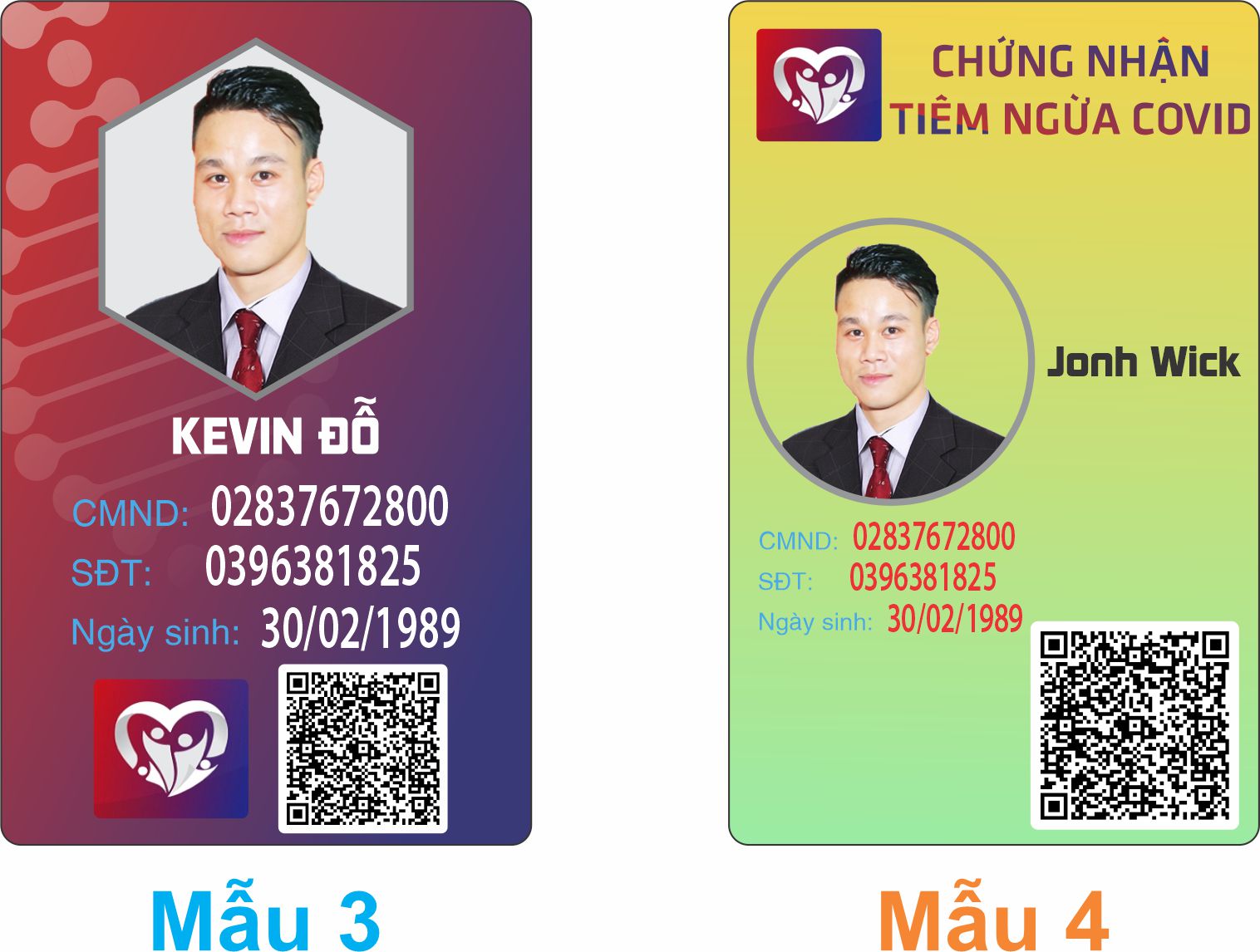 Mẫu thẻ chứng nhận tiêm ngừa vắc xin covid