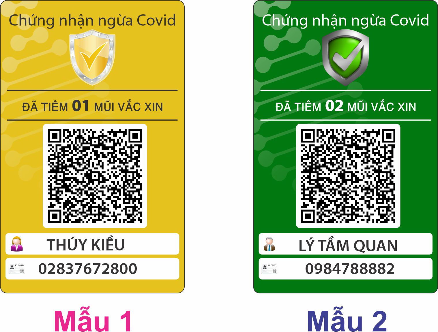 thẻ xanh thẻ vàng tiêm ngừa covid 19