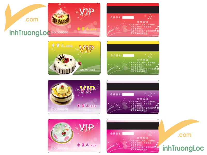 Thẻ VIP membership đẹp mua sắm bánh ngọt các loại