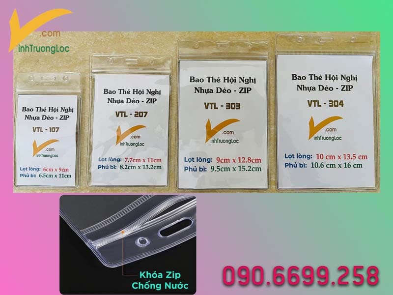 Mẫu bao nhựa dẻo đựng thẻ đeo dọc cho hội nghị
