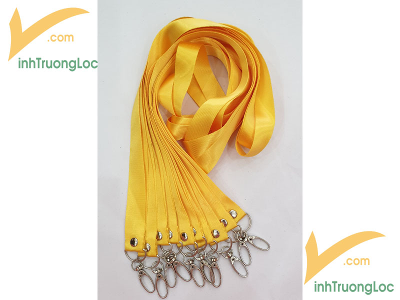Dây đeo thẻ tên màu vàng trơn bản rộng 20mm