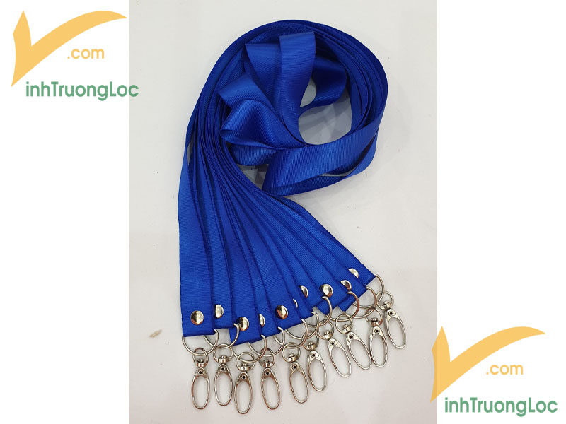 Dây thẻ đeo trơn xanh dương 20mm giá rẻ