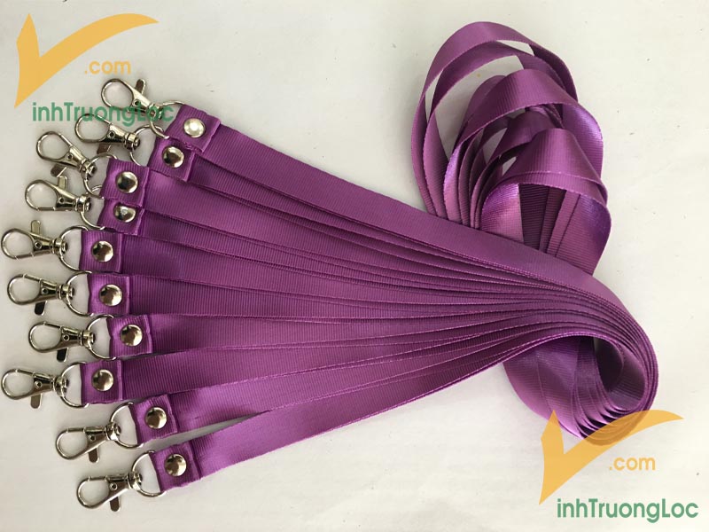 Mẫu dây đeo lụa tím trơn móc giọt nước 15mm
